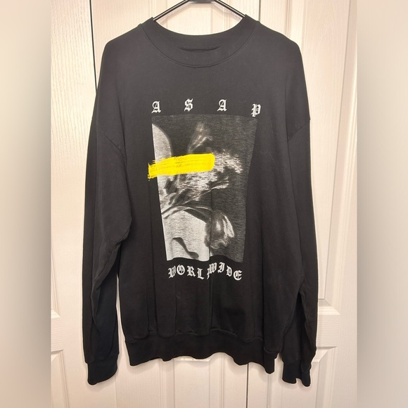 ASAP Rocky Crewneck Sweatshirt ASAP Worldwide Mens XL Black‎ Hip Hop 2013 - Picture 1 of 6